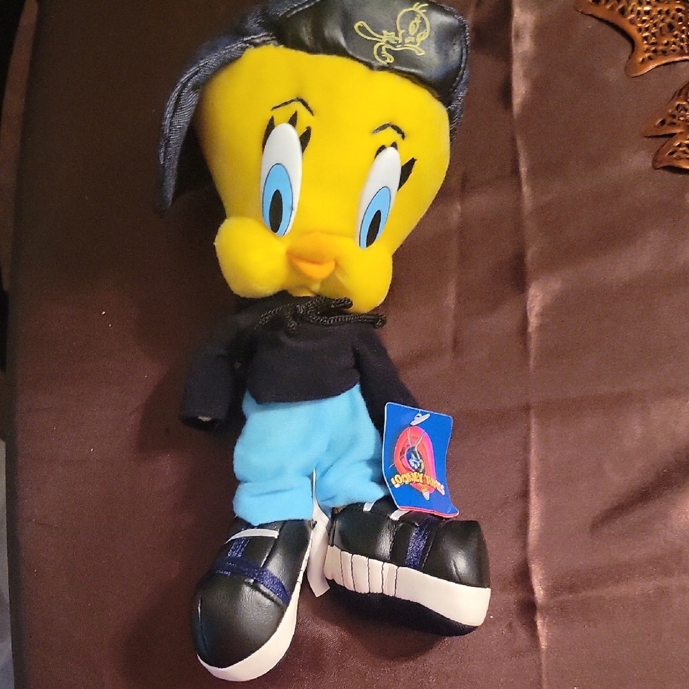 Warner Bros Tweety Stuffed Animal Yellow and Blue